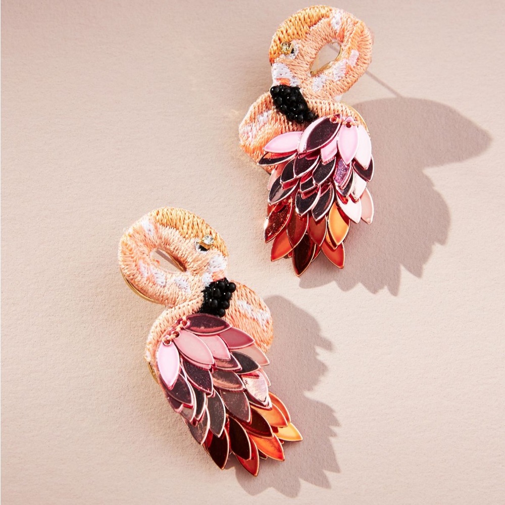 BaubleBar: Pink Flamingo Drop Earrings